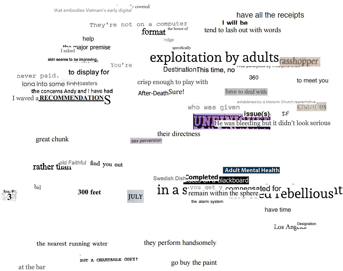 Text collage work by Andrew Newell Walther